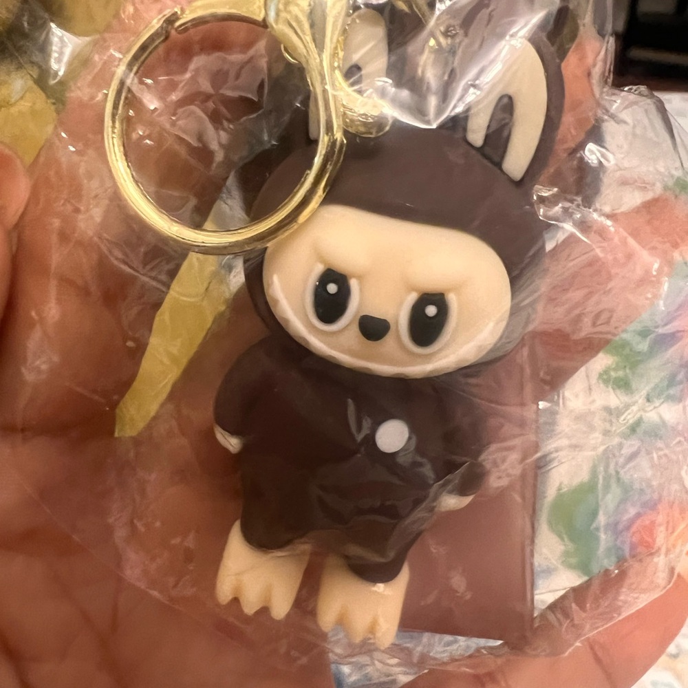 Brown and Cream Small monster 👹 Pet Keychain